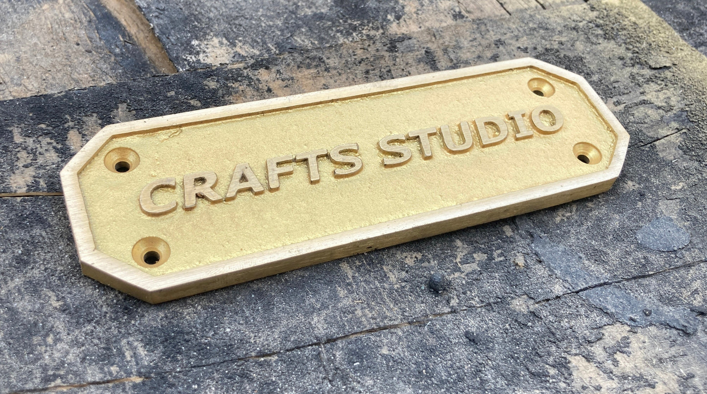Personalized Brass Plaque Wall Plaques Bevel Corners