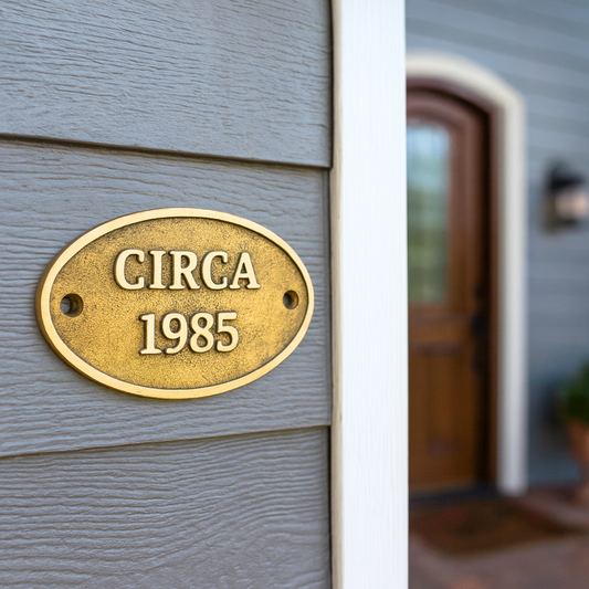 Custom Brass Name Plate: Vintage Oval House Sign