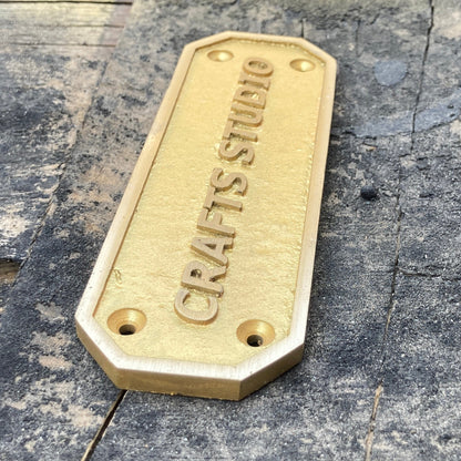 Personalized Brass Plaque Wall Plaques Bevel Corners