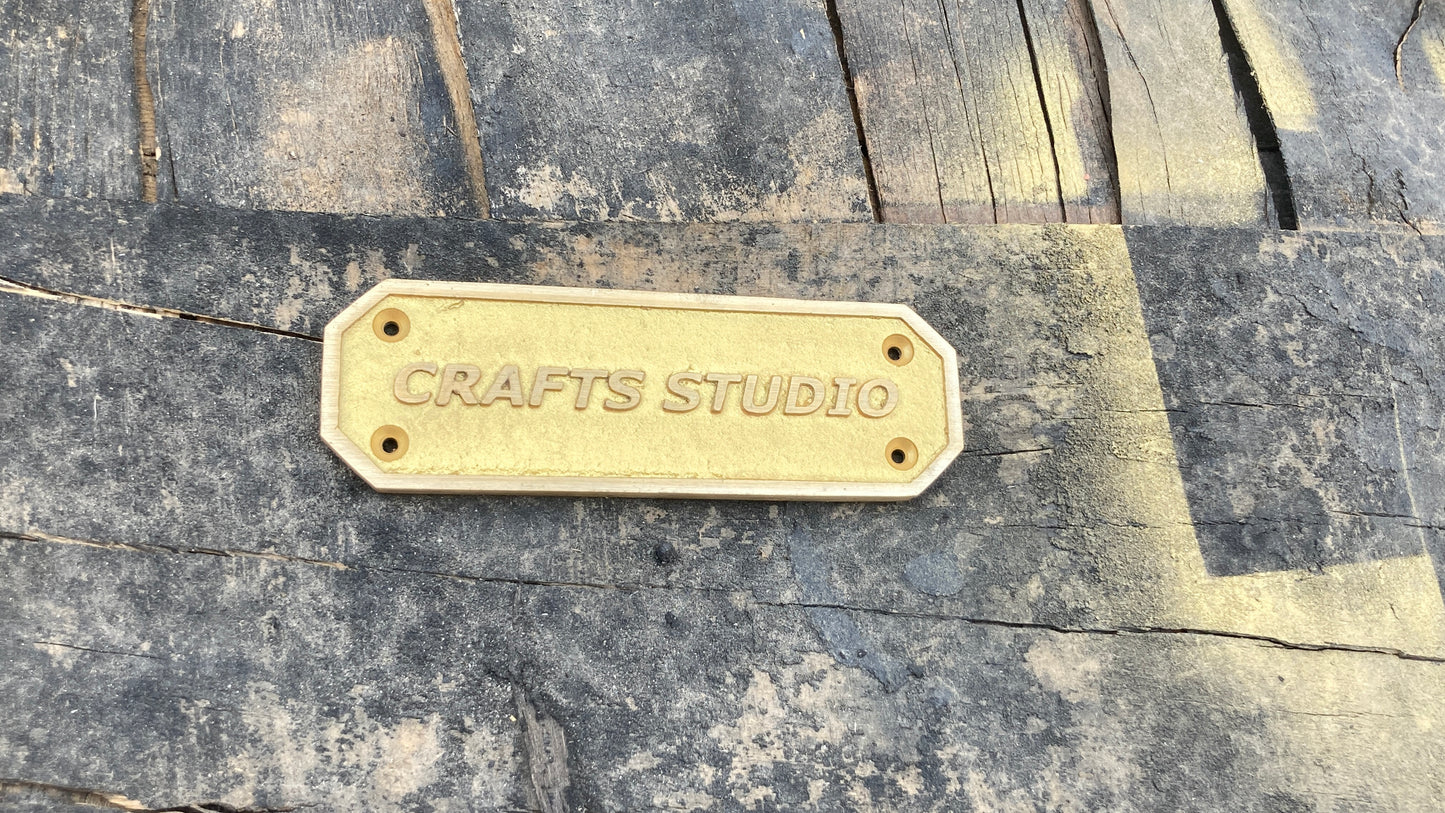 Personalized Brass Plaque Wall Plaques Bevel Corners