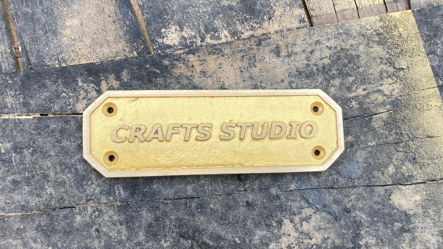 Personalized Brass Plaque Wall Plaques Bevel Corners