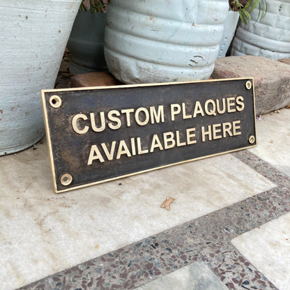 Personalized Brass Plaque - Ideal for Recognition Plaques, Name Plates, and Awards - Perfect for Office, Home, or Garden Decor