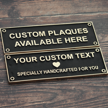 Personalized Brass Plaque - Ideal for Recognition Plaques, Name Plates, and Awards - Perfect for Office, Home, or Garden Decor