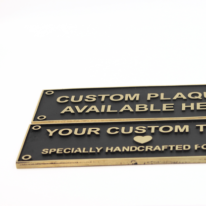 Personalized Brass Plaque - Ideal for Recognition Plaques, Name Plates, and Awards - Perfect for Office, Home, or Garden Decor