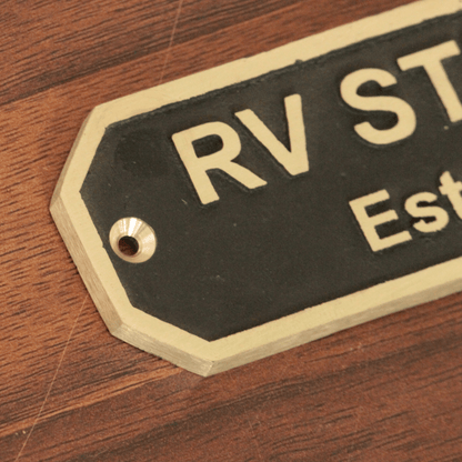 Personalized Brass Plaque Wall Plaques Bevel Corners Black Color filled